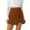*Brown, variant on ClodeEU Women's Mini Asymmetrical Skirt with Shorts Underneath,Split Hem and Wrap Front Skort Black,Womens Plus XXL
