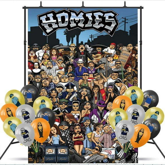 Homies Party Decorations Backdrop Banner Balloons Taspestry Wall Decor Background Poster Decor Supplies