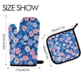 thumbnail image 2 of Yayeee Oven Mitts and Pot Holder Set of 2 Heat Resistant Kitchen Gloves Baking Hot Pad, Blue Daisy, 2 of 5
