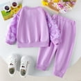thumbnail image 4 of Zhuashum Girls Outfits Long Sleeve Children Outfits Sweatsuits Set Baby Cute Pullover Hoodies Sweatshirts Jogger Sweatpants Outfit Dailywear 3-4 Years, 4 of 8