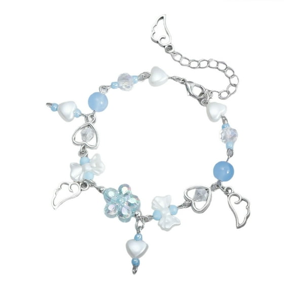 Aellinatey Elegant Bowknot Beads Bracelet Handmade Flower Wristband Friendship Bracelets