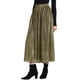 thumbnail image 4 of Falda metálica brillante de mujer INSPIRE CHIC, falda midi acampanada con brillo para fiestas, cintura alta y plisada, 4 of 5