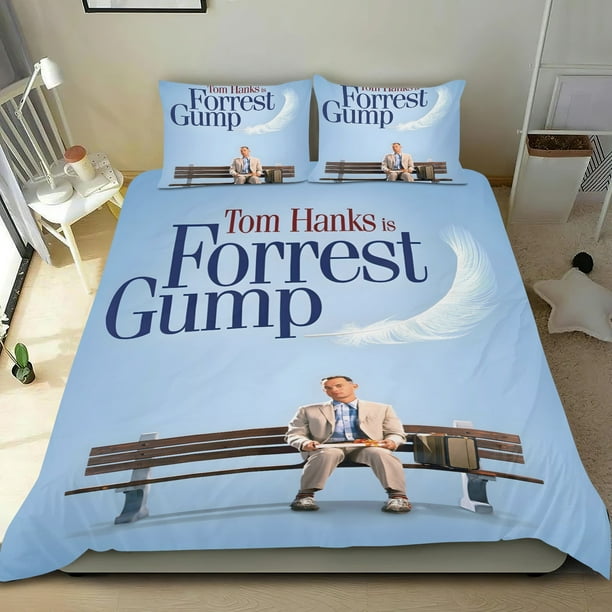 Forrest Gump Conjunto de sábanas temático, trío de piezas, cómodo y amigable con la piel, diseño único, regalo de decoración para el hogar para familiares, amigos y fans,173cm *218cm
