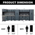 thumbnail image 4 of HPDMC 17-Piece Garage Storage Cabinet System - Heavy Duty Steel Workshop Organizer with Corner Cabinet, Workbench & Pegboard - Black & Grey, 4 of 9