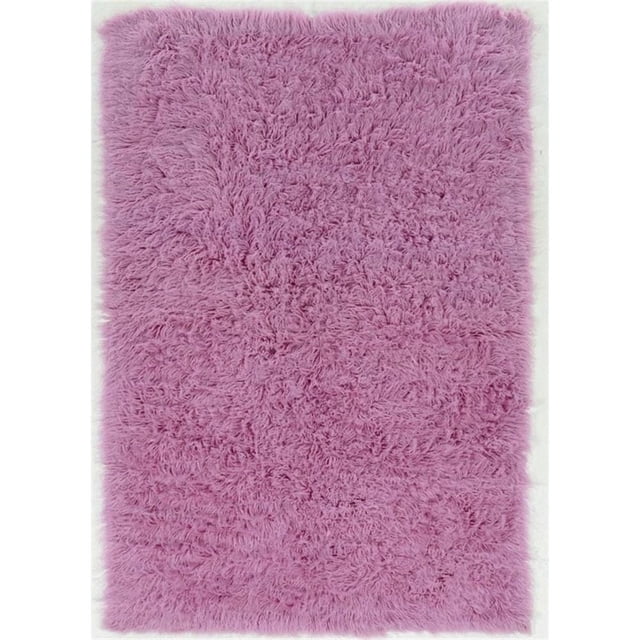 Linon New Flokati Hand Woven Wool 8'x10' Rug in Lilac Purple