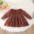 thumbnail image 3 of Robe en Velours à Manches Longues pour Tout-Petites Filles, Princesse, Robe de Fête de Noël, 1-3 Ans, 3 of 7
