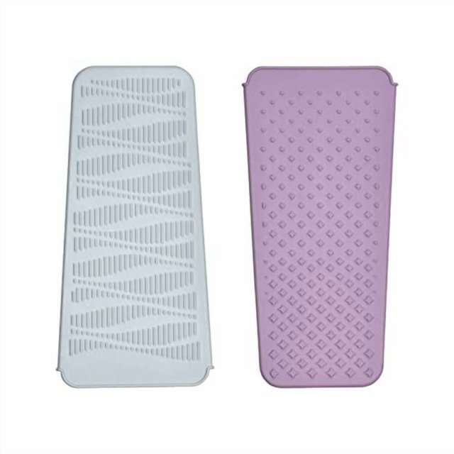 EIOKIT - Bolsa de viaje resistente al calor (2 unidades) para herramientas de peinado: planchas, rizadores, tenacillas, planchas para alisar y ondulaciones (azul surf y malva brumoso)