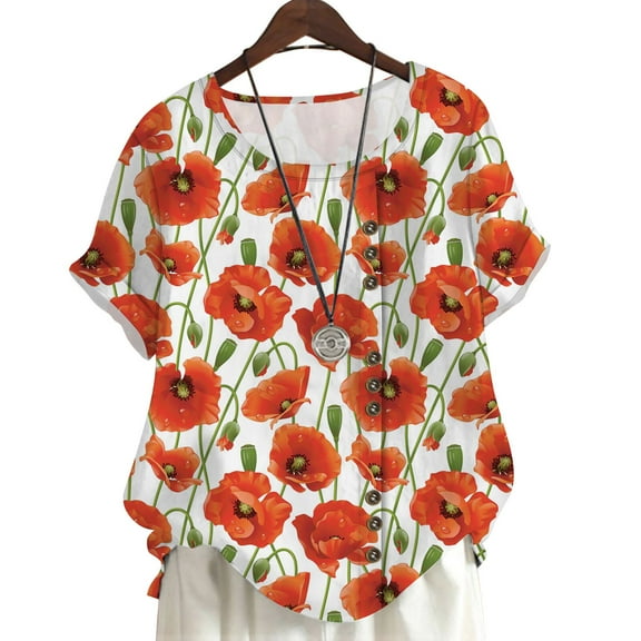 CLOOCL Summer Short Sleeve Tops Charming Flowers 3D Printed Shirts Women Blouse Oversized