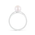 thumbnail image 2 of ANGARA Solitaire Japanese Akoya Cultured Pearl Bypass Split Shank Ring in 14K White Gold for Women | June Birthstone, Birthday, Anniversary, Jewelry Gift for Women | Pearl Ring, 2 of 8