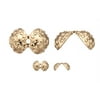 Bead Cap, Gold-Finished Brass, Round Bead Clip With Granulation, 12x8mm Sold per pkg of 20