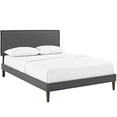 thumbnail image 2 of Modway Amaris Upholstered Queen Platform Bed Frame in Gray With Tapered Legs, 2 of 6