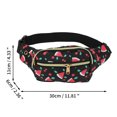 thumbnail image 3 of Unique Bargains 1 Pc Fanny Pack Watermelon Pattern Waist Bag Black Red, 3 of 6