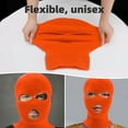 thumbnail image 6 of Htwon 3-Hole Full Face Cover Ski Balaclava Mask Knitted Hat Unisex Winter, Orange, 6 of 10