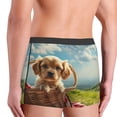 thumbnail image 4 of Bingfone Adorable Puppy Basket Men's Underwear - Casual Stretch Boxer Briefs-X-Large, 4 of 7