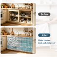 thumbnail image 3 of Coastal Corals Cabinet Curtains 28"x51" Sink Skirt for Bathroom Kitchen, Turquoise White Ocean Life Distressed Wood Self Stick Adhesive Under Desk Covers Tall Laundry Cabinet Storage Organizer, 3 of 8