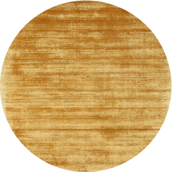 Ahgly Company Indoor Round Contemporary Orange Abstract Area Rugs, 8' Round
