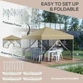 thumbnail image 3 of Outsunny 10x10 ft Khaki Pop up Outdoor Canopies, Adjustable Height, 3 of 9