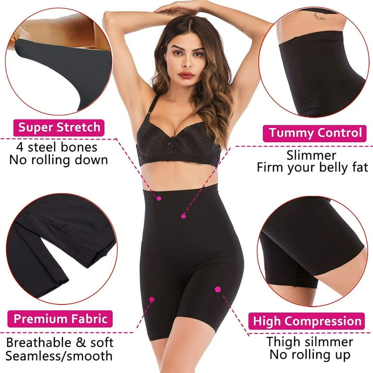 DELIMIRA Women's Plus Size Shapewear Shorts High Waist Tummy Control Thigh  Slimmer Butt Lifter Panties