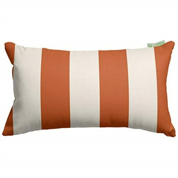 Majestic Home Goods Burnt Orange Vertical Stripe Indoor / Outdoor Small