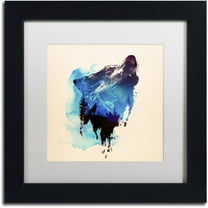 Trademark Fine Art 'Alone As A Wolf' Canvas Art by Robert Farkas, White Matte, Black Frame