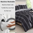 thumbnail image 6 of Mainstays Full/Queen Duvet Cover Set, Reversible All-Season, 3-Piece, Dark Grey Stripe, 6 of 11