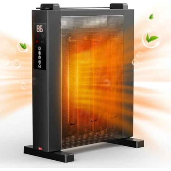 Ecotronic 1500W  Convection Heater with Adjustable Thermostat, 12H Timer, Remote, Eco Mode, Child Lock,Black