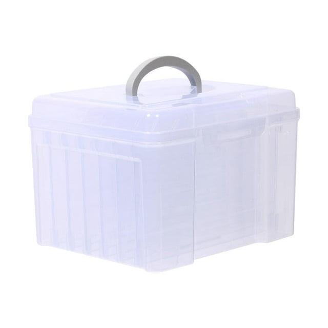 Photo Organizer Box with Dividers File Holder with 6 Dividers Large Photos Organizer Greeting Card Storage Box for Office Picture Display