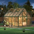 thumbnail image 2 of EastVita 6x9 Ft Aluminum-Framed Polycarbonate Greenhouse Kit Adjustable Roof Vent Clear Pop-up Greenhouse Blue, 2 of 9