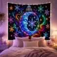 thumbnail image 2 of Moon Stars Ornament with Translucent Crescent Depicted Human, Mystical Fantasy for Space Lovers, Galaxy Room Decor, Christmas Gift, Tapestry Wall Hanging for Bedroom and Dorm, 2 of 6