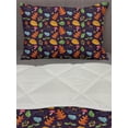 thumbnail image 3 of Acorn Comforter & Sham Bedding Set, Vintage Forest Flora Elements Pattern with Repeating Colorful Leaves Mushrooms Acorns, 3 pcs Duvet Set Microfiber Filling Quilt, 5 Sizes, Multicolor, by Ambesonne, 3 of 4