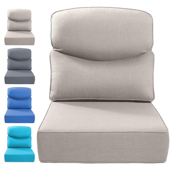 Outdoor Deep Seat Cushion 24 X 24 X 6 in, Patio Rattan Rocker Cushion, Waterproof & Fade Resistant Patio Furniture Cushions for Wicker Chair, Sofa, Couch