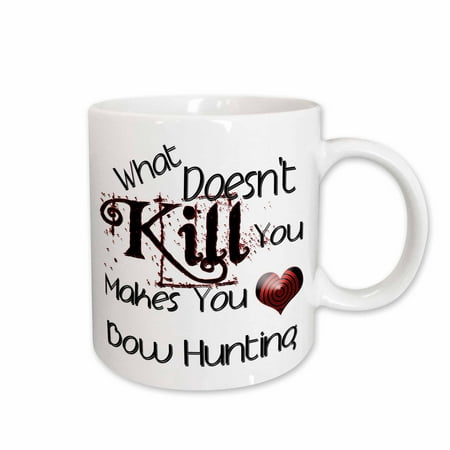 

3dRose What Doesnt Kill You Bow Hunting Ceramic Mug 15-ounce