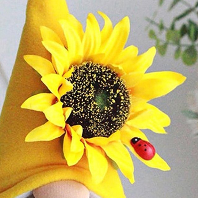 Gnomo de girasoles de peluche, adornos de muñeca Tomte enano elfo sin rostro negro Ndcxsfigh Libre de BPA