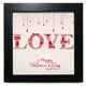 thumbnail image 1 of Amor Feliz dia de San Valentin Rojo Mesa de pared con marco cuadrado negro, 1 of 4