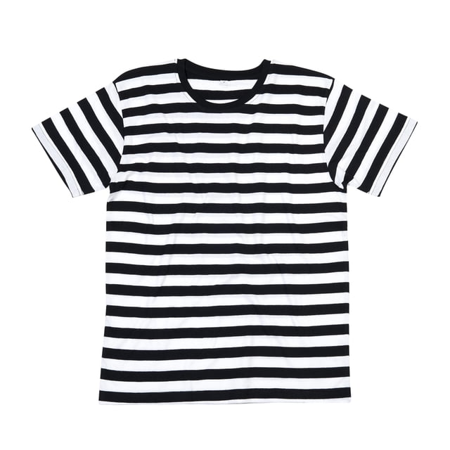 Mantis - Camiseta de Rayas para Hombre (Negro, Blanco)