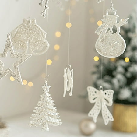 

Jiaroswwei Christmas Pendant Easy Care Anti-deformed Beautiful Eye-catching Glossy Festive Atmosphere Portable Xmas Collection Hanging Pendant Party Decor Household Supplies