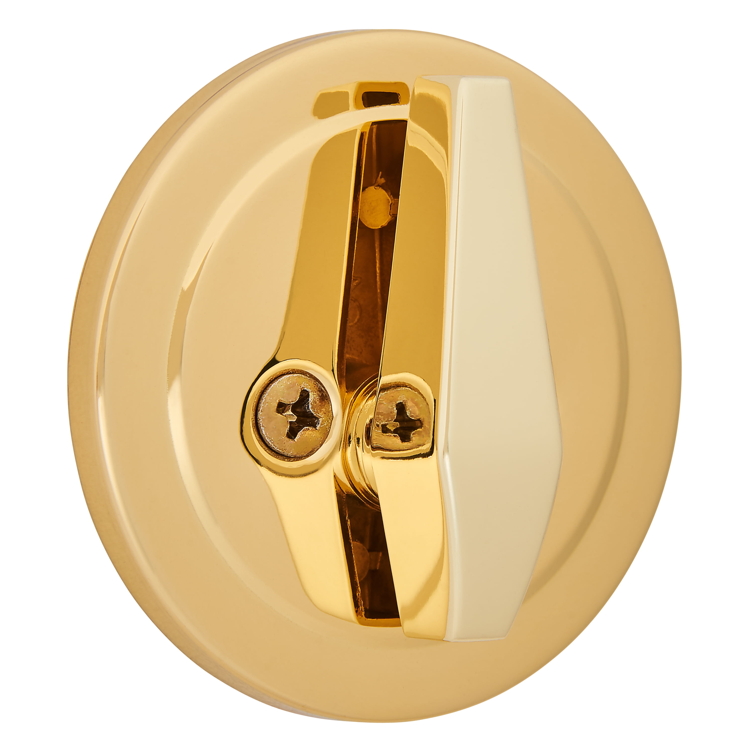 Brinks Single Cylinder Deadbolt Lock, Polished Brass Finish