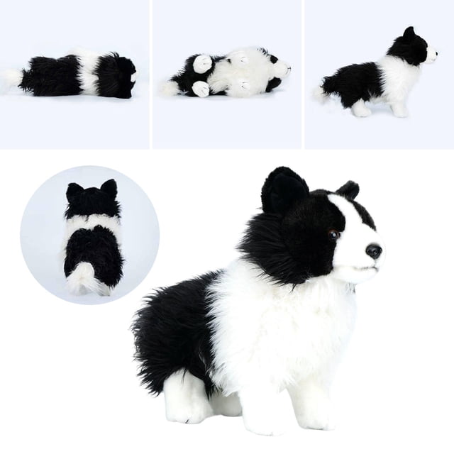 Animales de peluche Border Collie tierno, , juguete de peluche, para niños, niños y niñas juguete de compañía,