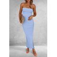 thumbnail image 4 of Vestido maxi tubo PRETTYGARDEN para mujer, acanalado, azul claro, 4 of 8