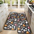 thumbnail image 4 of Kitchen Rugs Sets Of 2,Colorful Mushroom Mixed Black Pattern Anti Fatigue Kitchen Mat Rugs Non Slip Washable,Decorative Kitchen Floor Mats for Kitchen,Sink,Laundry,17"x47"+17"x47", 4 of 5