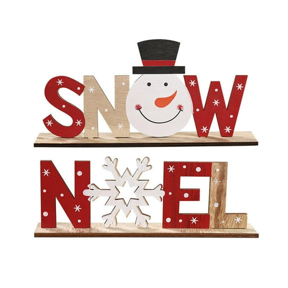DiMaddie 2 Wooden Let it Snow Snowman Ornaments for Christmas Decor