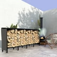 thumbnail image 2 of Outsunny 8ft Firewood Rack with Cover Wood Storage Holder Black, 2 of 10