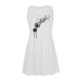 thumbnail image 4 of Wycnly Formal Dresses for Women Casual Plus Size Swing Tank Tshirt Mini Dresses with Pocket Sleeveless Round Neck Dandelion Print 2024 Summer Short Dress White m, 4 of 4