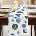 thumbnail image 3 of Table Runners 70 Inches Long Dress Scarves, Blue Polka Dots Farmhouse Coffee/Dining/Kitchen Table Decor, Holiday Table Runner, Modern Abstract Art 13x70 Inch, 3 of 9