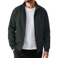 thumbnail image 2 of RongHuan Big and Tall Bomber Jackets for Men Casual Stand Collar Coat Zip Up Jackets Long Sleeve Solid Color Outerwear, 2 of 9