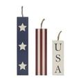 thumbnail image 5 of VHC Brands Patriotic Red White and Blue Stars & Stripes USA Candle MDF Figurines Set of 3 Sizes, Americana Independence Day Home Decor, Tabletop Decorations, Fourth of July Decorative Display, 5 of 5