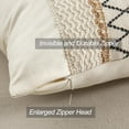 thumbnail image 3 of Lumbar Throw Pillow Covers 12 X 20 Inch For Farmhouse Living Room, Cotton & Burlap Textured Striped Woven Boho Pillow Covers 1pc, 3 of 4
