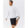 thumbnail image 3 of Pinspark Quarter Zip Pullover Mens UV Protection Shirts Men Rash Guard Long Sleeve Workout Shirts Lightweight for Fishing Surfing White XXL, 3 of 7