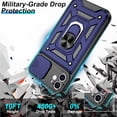 thumbnail image 2 of for iPhone 11 Phone Case with HD Screen Protector, Heavy Duty Shockproof with 360° Rotation Metal Kickstand [Military Grade] Protective Case for iPhone 11, Blue, 2 of 15