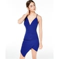 thumbnail image 1 of Emerald Sundae Womens Lace-Back Asymmetrical Bodycon Dress blue M, 1 of 1